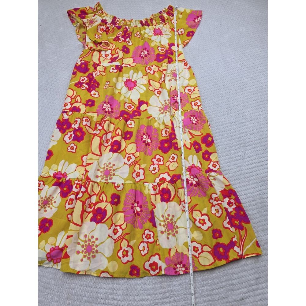 Easel Dress Womens Medium Tiered Floral Print Midi Length Boho Cottagecore - Picture 3 of 9